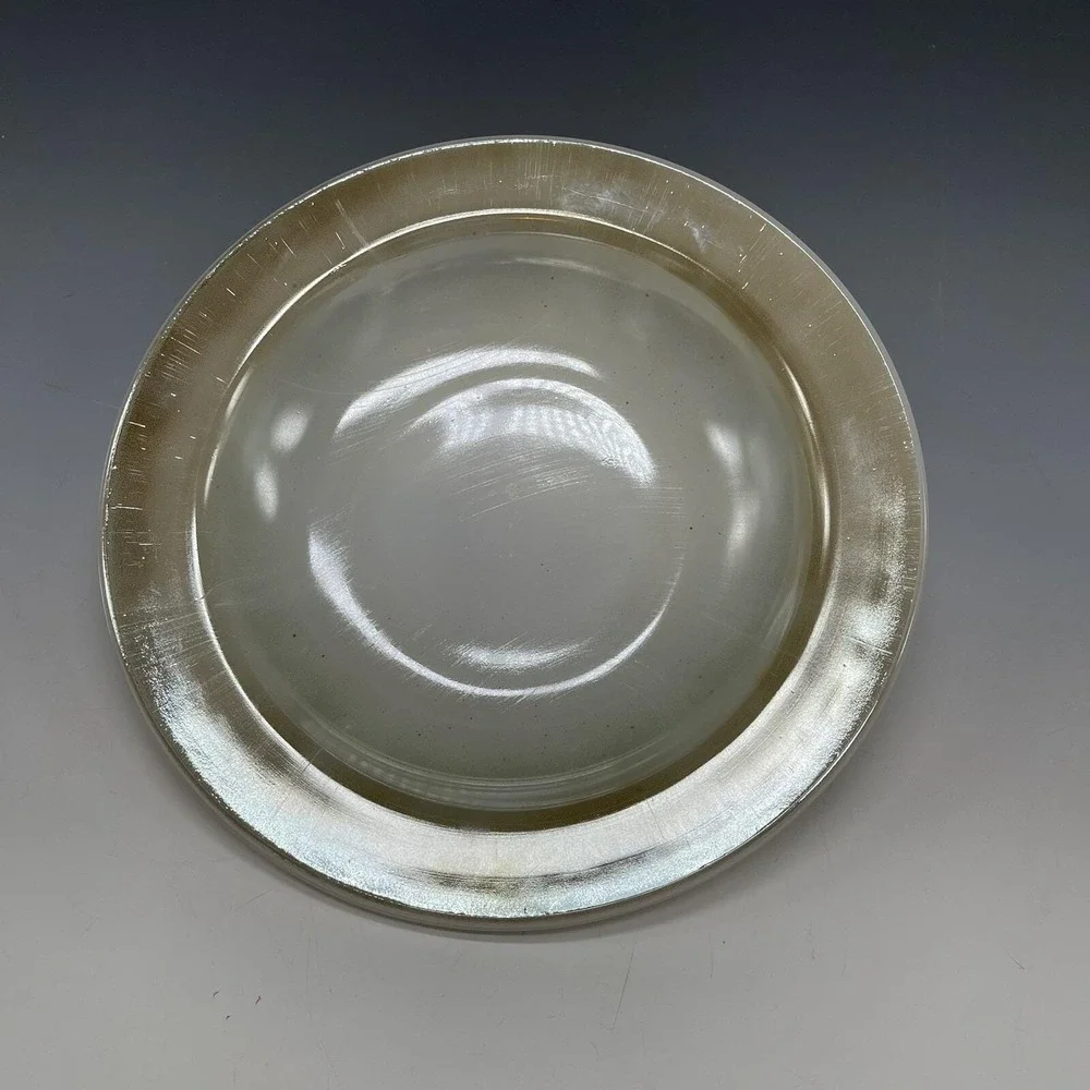 Vintage‎ FEDERAL GLASS Mesa Glass Iridescent Brown Rim Soup Bowl Speckle A41